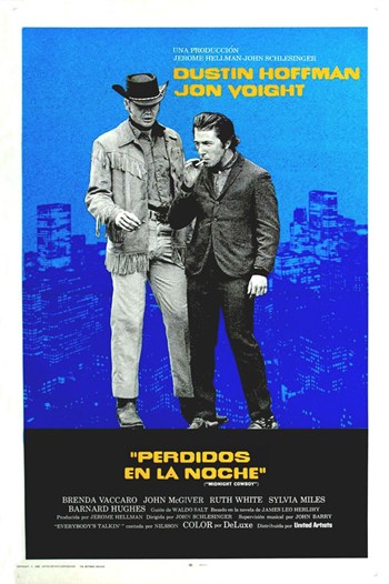 Midnight Cowboy Movie Poster Print showcasing iconic film scenes.