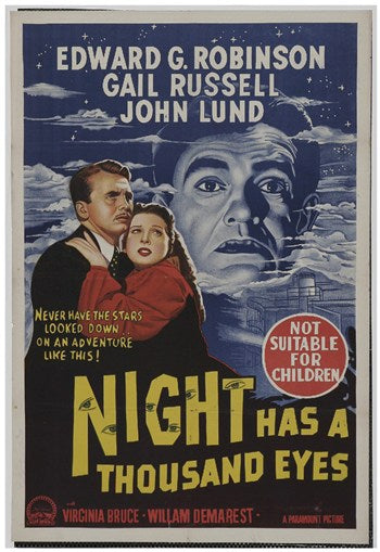 Night Has a Thousand Eyes Movie Poster featuring classic film artwork.