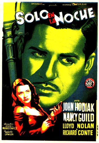 Somewhere in the Night Movie Poster Print showcasing classic film noir aesthetics.