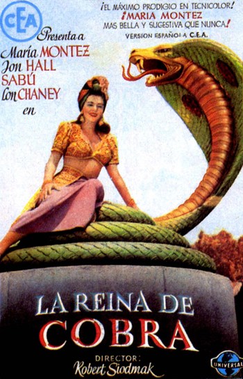 Cobra Woman Movie Poster Print featuring bold colors and cinematic imagery.