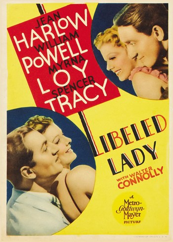 Libeled Lady movie poster print showcasing classic film art.
