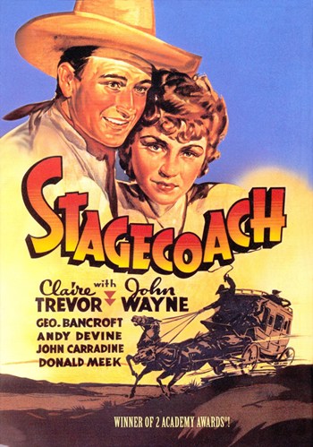 Stagecoach Movie Poster Print showcasing classic western film art.