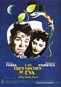 The Lady Eve Movie Poster Print featuring Barbara Stanwyck and Henry Fonda.