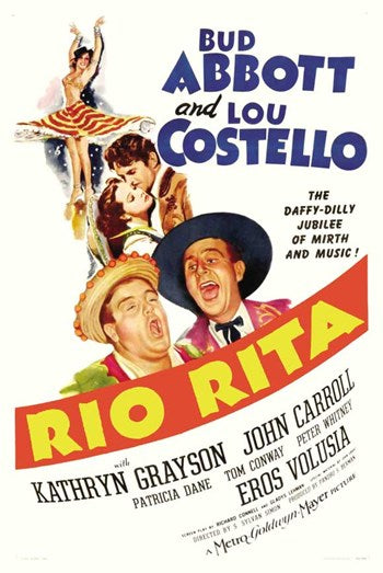 Abbott and Costello Ria Rita Movie Poster from 1942, featuring vibrant colors and classic comedy.