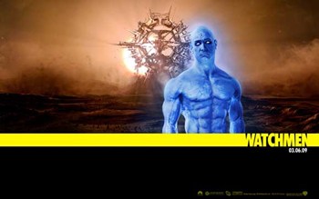 The Watchmen style movie poster in vibrant colors and detailed artwork.