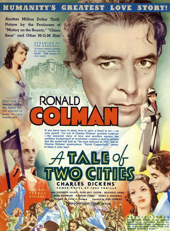 A Tale of Two Cities Movie Poster Print showcasing classic literary art.
