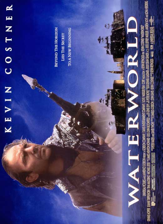 Waterworld Movie Poster Print featuring action-packed design.