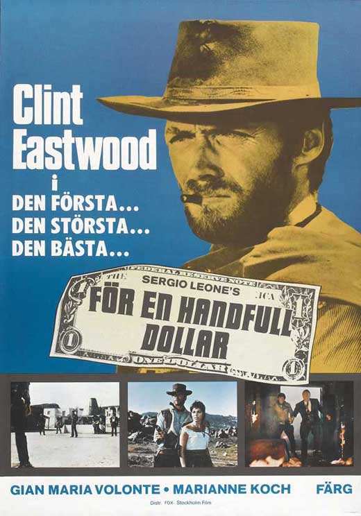 A Fistful of Dollars Movie Poster Print showcasing classic Western film imagery.
