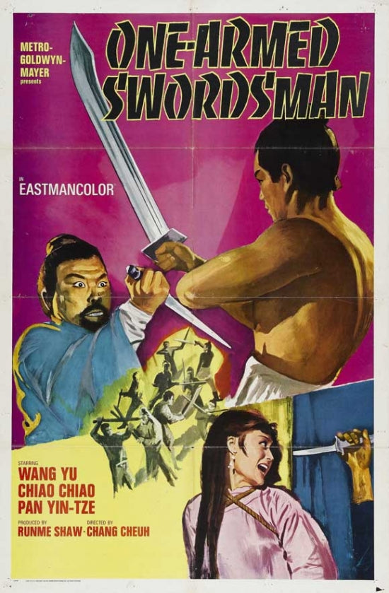 The One-Armed Swordsman Movie Poster Print featuring vibrant colors and action scenes.