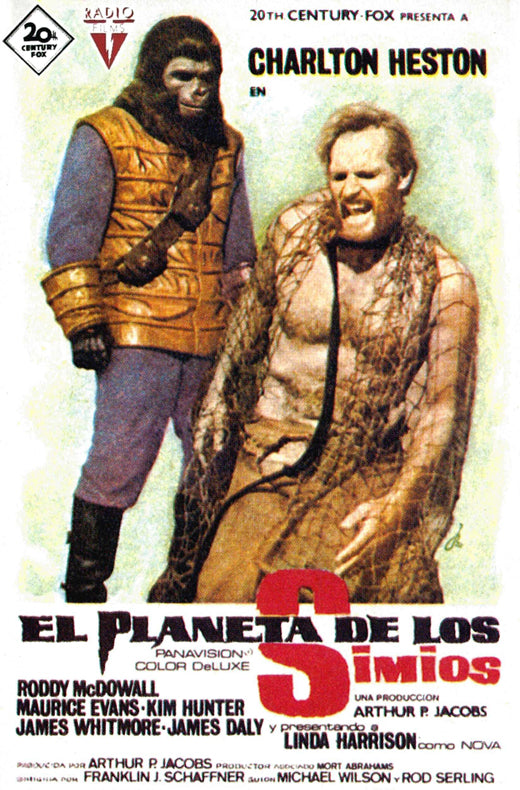 Planet of the Apes Movie Poster Print showcasing classic sci-fi artwork.