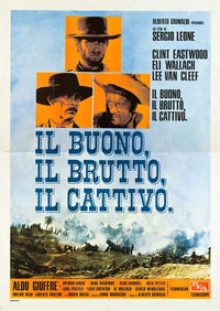 The Good, the Bad and the Ugly Movie Poster Print featuring classic film imagery.