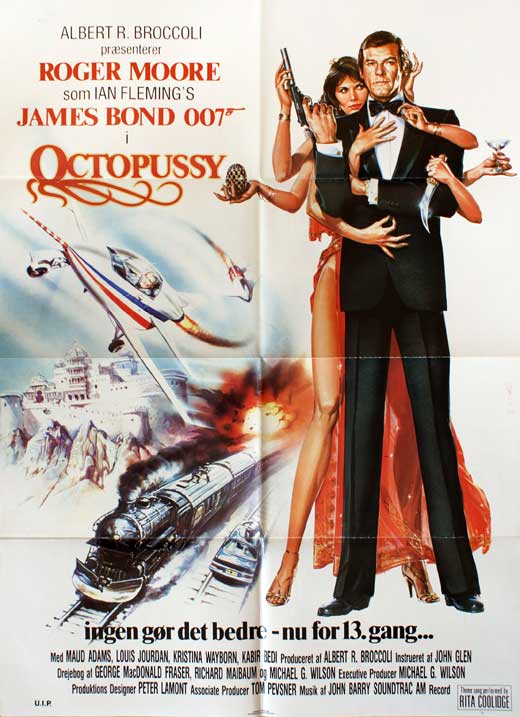 Octopussy Movie Poster Print featuring classic Bond film imagery.