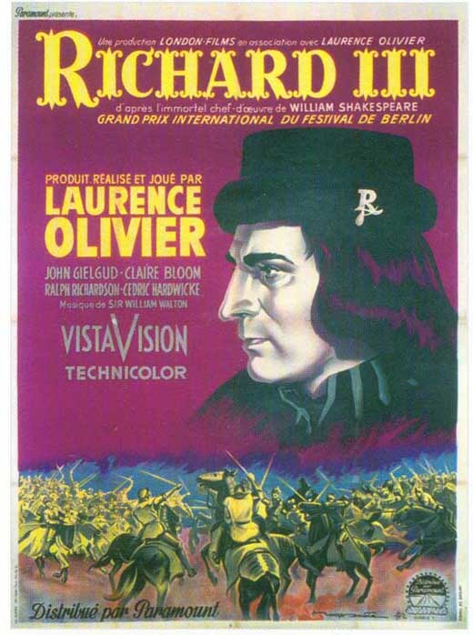 Richard III Movie Poster Print showcasing Shakespearean drama.