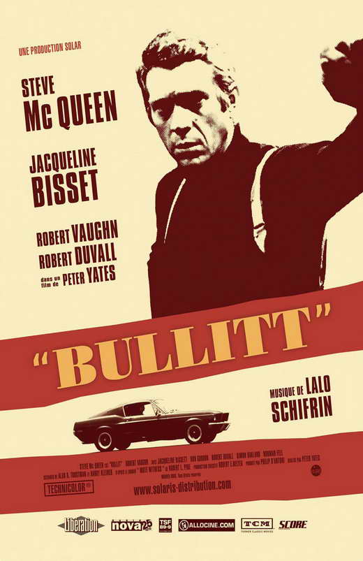 Bullitt Movie Poster Print featuring classic film art