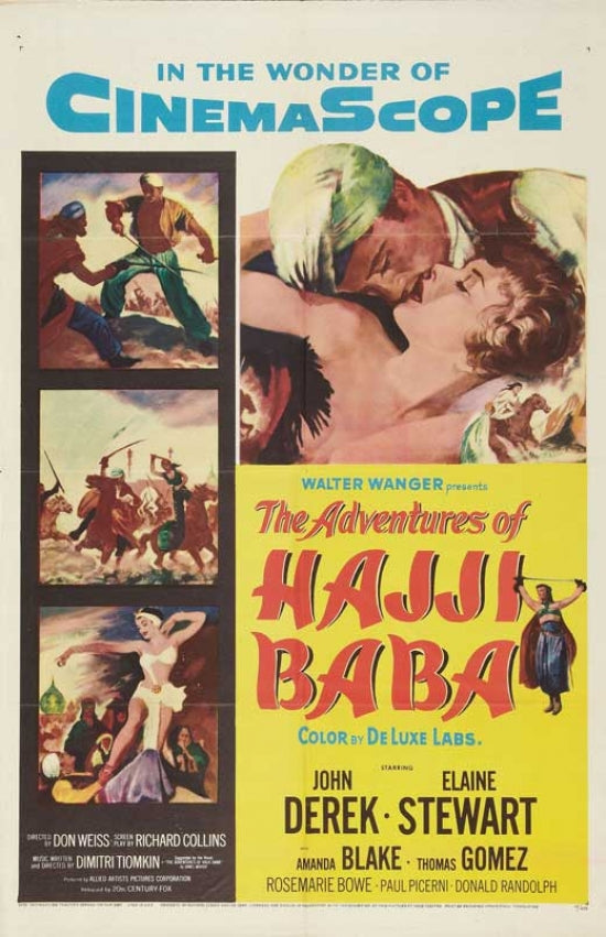 The Adventures of Hajji Baba Movie Poster Print showcasing vibrant colors and dynamic imagery.