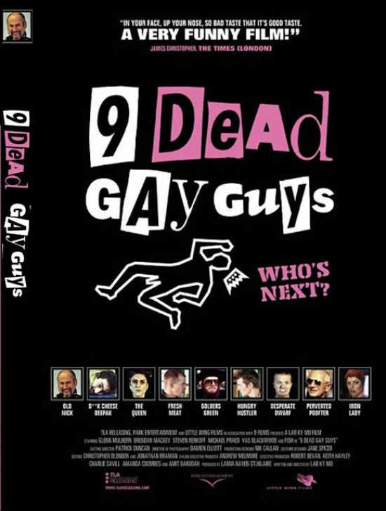 9 Dead Gay Guys Movie Poster Print - Vibrant and unique film art.