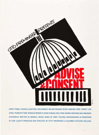 Advise & Consent Movie Poster Print showcasing classic film imagery.