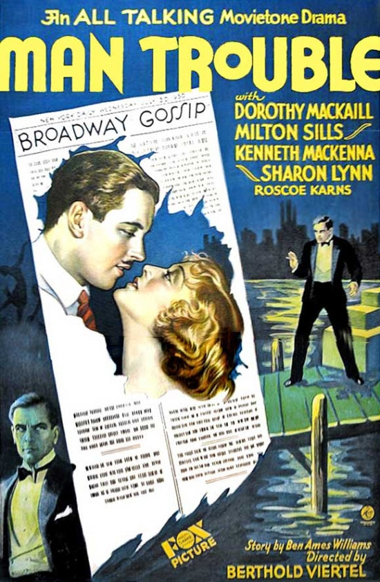 Man Trouble Movie Poster Print showcasing whimsical film art.