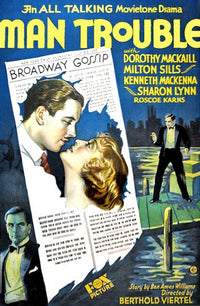 Man Trouble Movie Poster Print showcasing whimsical film art.