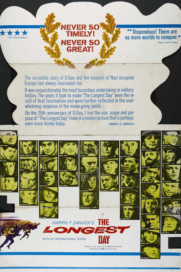The Longest Day Movie Poster Print showcasing cinematic history.