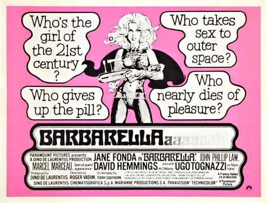 Barbarella Movie Poster Print showcasing retro-futuristic design.