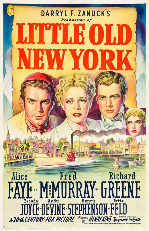 Little Old New York Movie Poster Print showcasing vintage New York City charm.