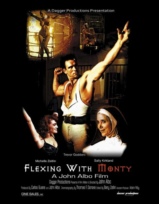 Flexing with Monty Movie Poster Print featuring vibrant colors.