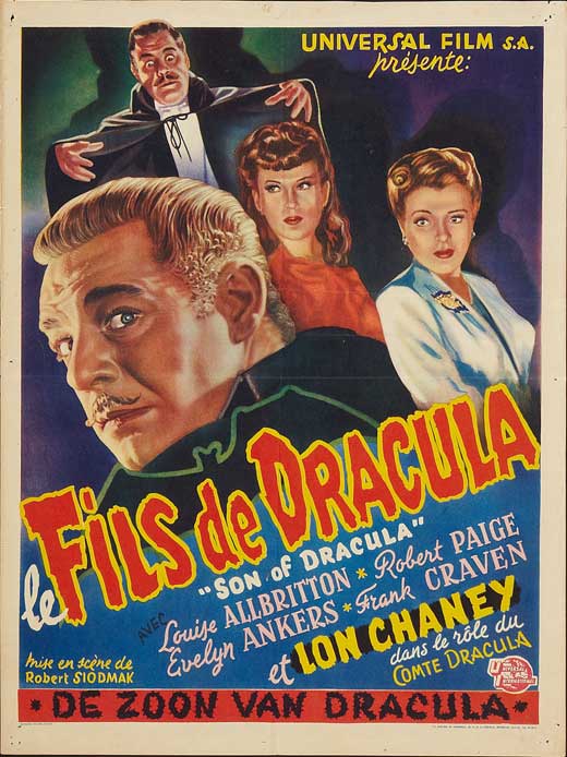 Son of Dracula Movie Poster Print featuring iconic horror imagery.
