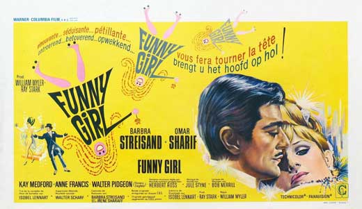 Funny Girl Movie Poster Print showcasing iconic film artwork.