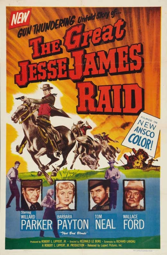 The Great Jesse James Raid Movie Poster Print showcasing Wild West adventure.