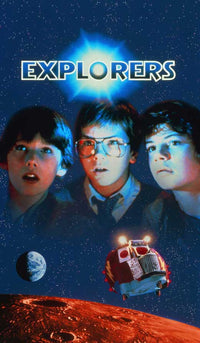 Explorers Movie Poster Print showcasing vibrant colors and adventurous theme.