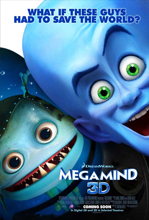 Megamind Movie Poster Print featuring vibrant animated artwork.