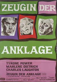 Witness for the Prosecution Movie Poster Print featuring classic film art.