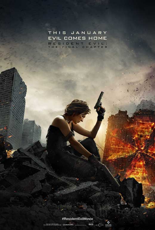 Resident Evil: The Final Chapter Movie Poster Print featuring dramatic artwork.