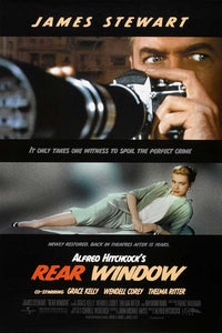 Rear Window Movie Poster Print featuring a classic film design.