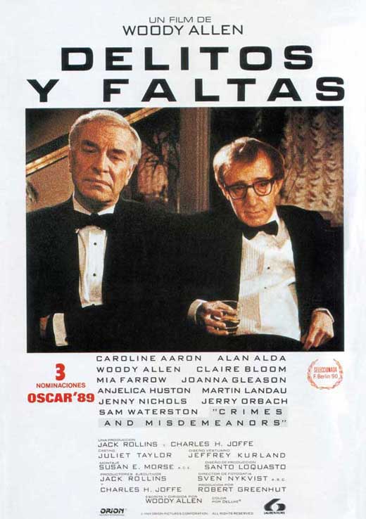 Crimes & Misdemeanors Movie Poster Print showcasing classic cinema.