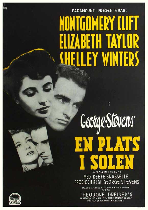A Place in the Sun Movie Poster Print showcasing classic cinema art.