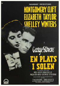 A Place in the Sun Movie Poster Print showcasing classic cinema art.