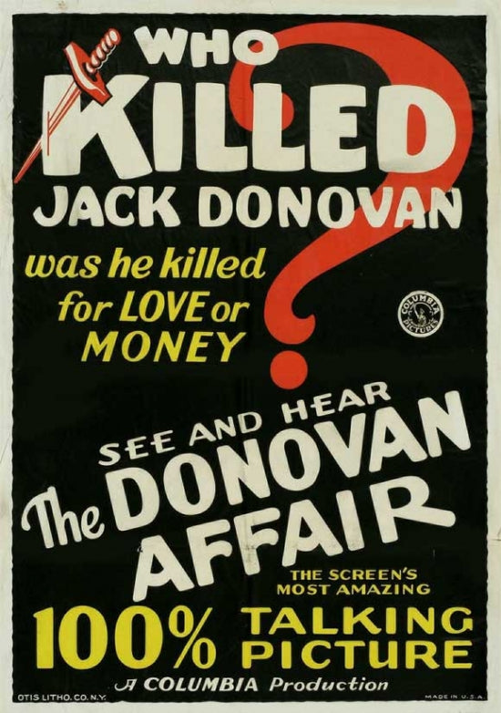 The Donovan Affair Movie Poster Print showcasing classic cinema art.