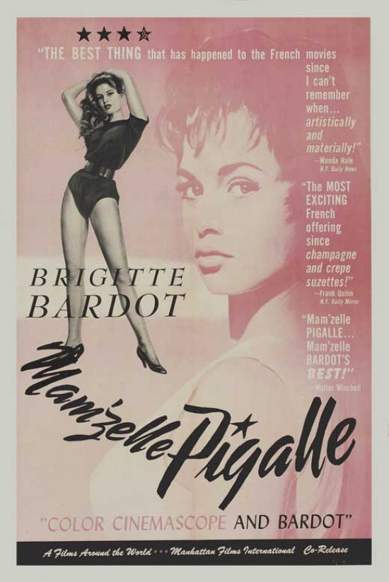 Mam'zelle Pigalle Movie Poster Print featuring vibrant colors and classic film imagery.