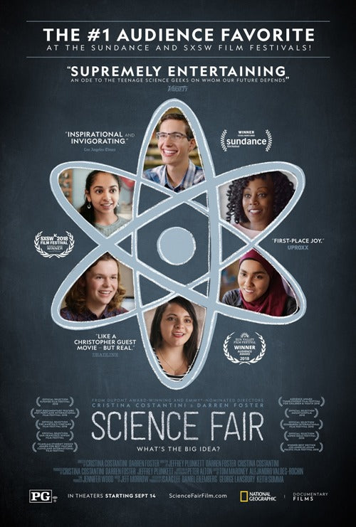 Science Fair Movie Poster Print showcasing vibrant colors and unique design.