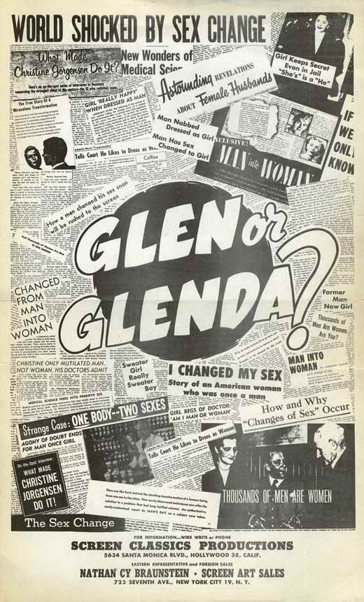 Glen or Glenda? Movie Poster Print featuring iconic imagery.