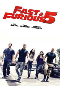 Fast Five Movie Poster Print showcasing action-packed scenes.