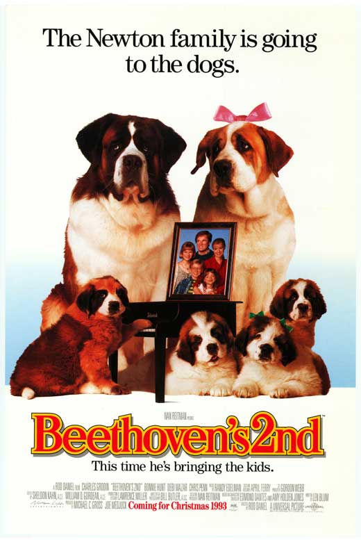 Beethoven's 2nd Movie Poster Print featuring a St. Bernard dog.