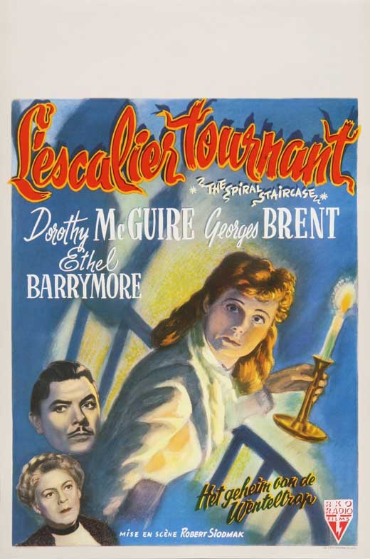 The Spiral Staircase Movie Poster Print showcasing classic film noir style.