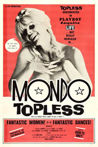 Mondo Topless Movie Poster Print showcasing bold artwork.