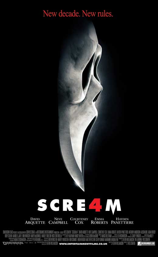 Scream 4 Movie Poster Print featuring iconic horror film design.
