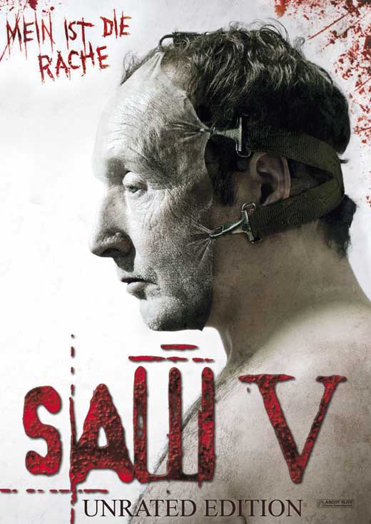 Saw V Movie Poster Print featuring horror film artwork