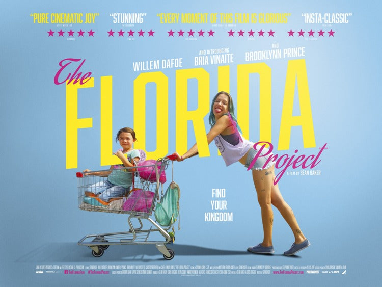 The Florida Project movie poster print featuring vibrant visuals.