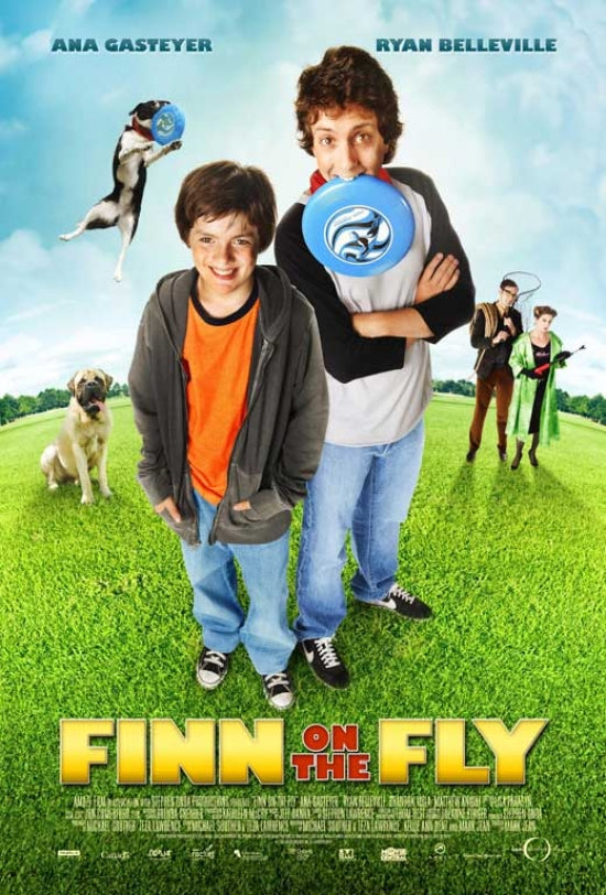 Finn on the Fly movie poster print featuring vibrant colors and fun design.